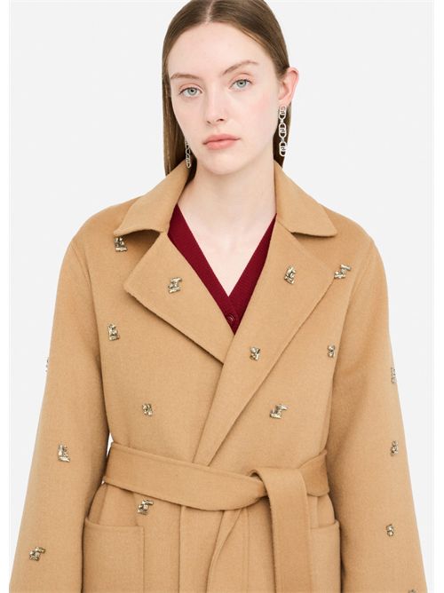 Cappotto in lana con ricami gioiello LIU JO | MF5111T4627/71320